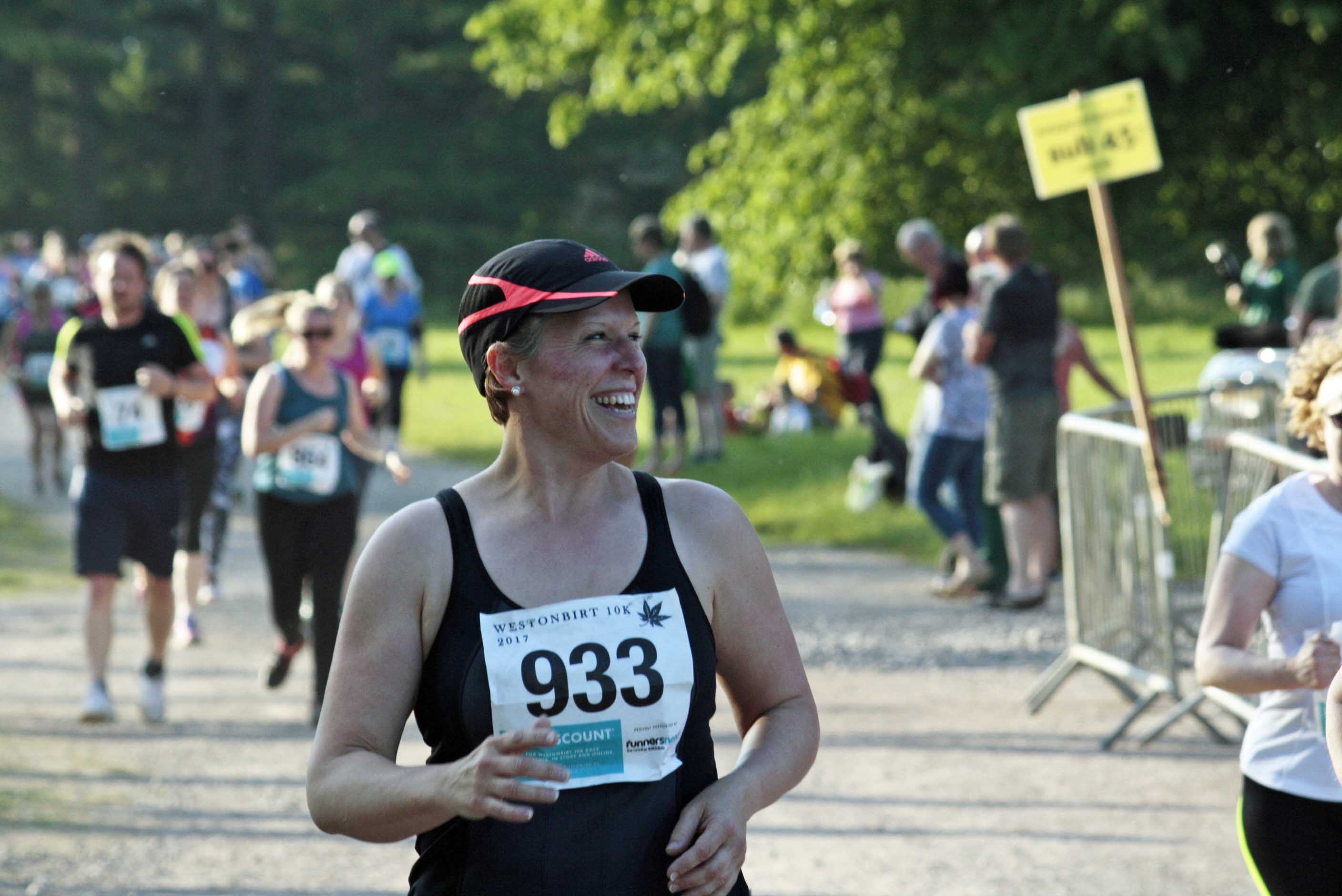 Lady running a 10K sponsored run