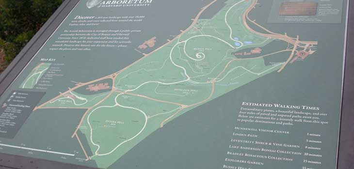 Arnold Arboretum - wayfinding map