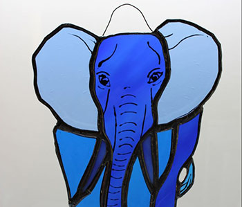 Elephant glass hanging