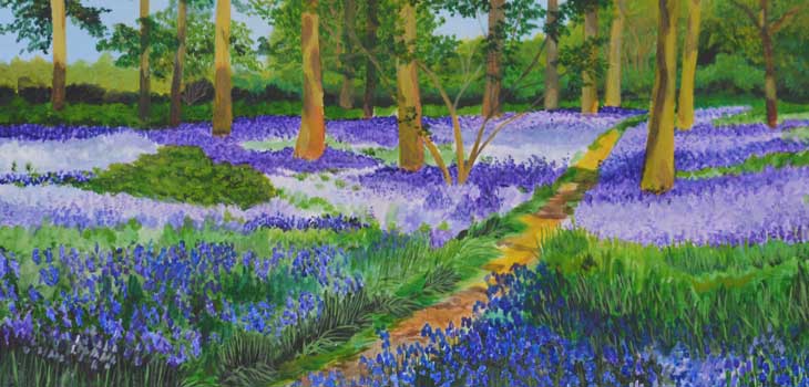 Bluebell path by Mixed Palette